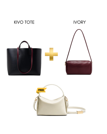 Kivo Tote black + Ivory maroon (Amen white)